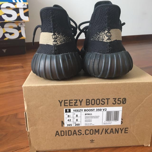 Green stripe yeezy best sale