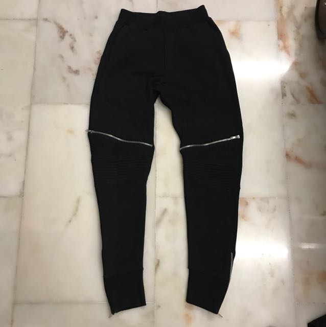 Zara Jogger Zipper Pants, Men's Fashion 