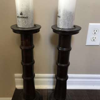 Wooden candle holders
