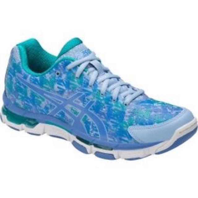 blue asics netball shoes