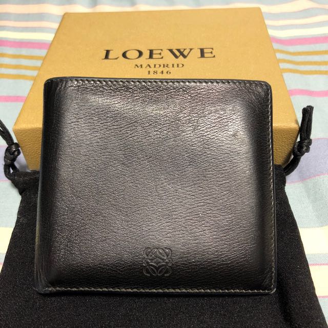 Authentic Loewe bi fold wallet Black
