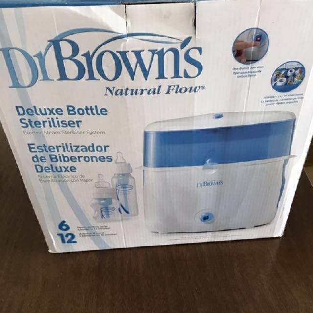 dr brown's deluxe bottle sterilizer gray