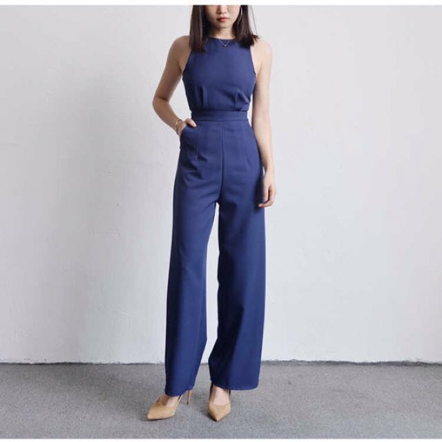 Dark blue jump suit clearance