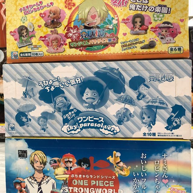 One Piece Petit Chara Land Figures Set Strong World Fruit Party Parasol Sanji Paradise Toys Games Bricks Figurines On Carousell