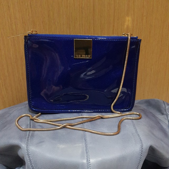 ted baker navy blue clutch bag