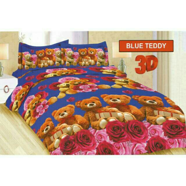 Sprei Bonita Motif Blue Teddy