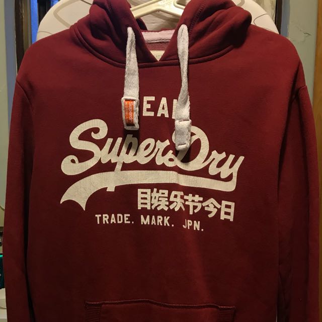 maroon superdry hoodie