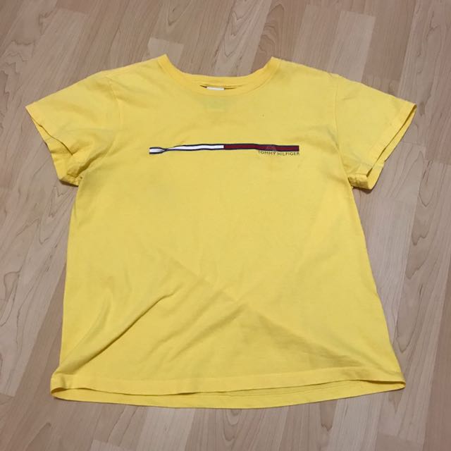 tommy hilfiger yellow crop top
