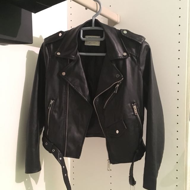 zara basic outerwear leather jacket