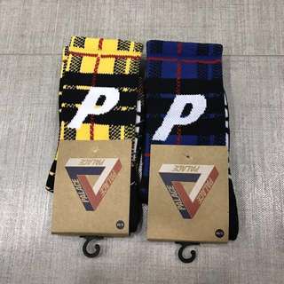 PALACE P SOCKS TARTAN (BLUE/YELLOW)