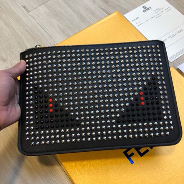 Fendi studded clutch shop