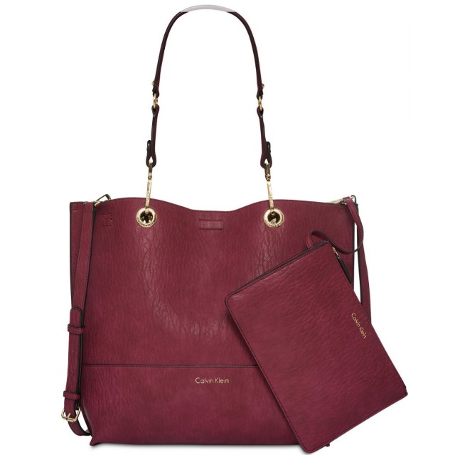 calvin klein sonoma reversible novelty tote with pouch
