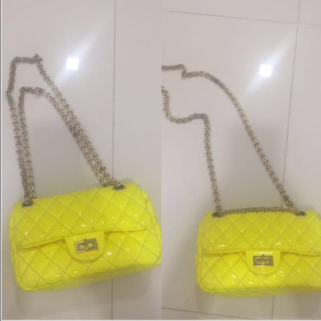 neon yellow chanel bag