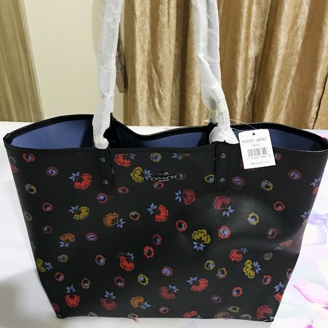 coach reversible floral tote