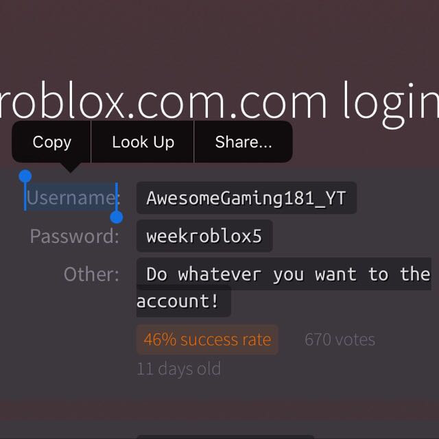 Dont Go To This Website The Username You Log In Will Be Stuck May Be Toys Games Video Gaming Gaming Accessories On Carousell - bugmenot roblox pro