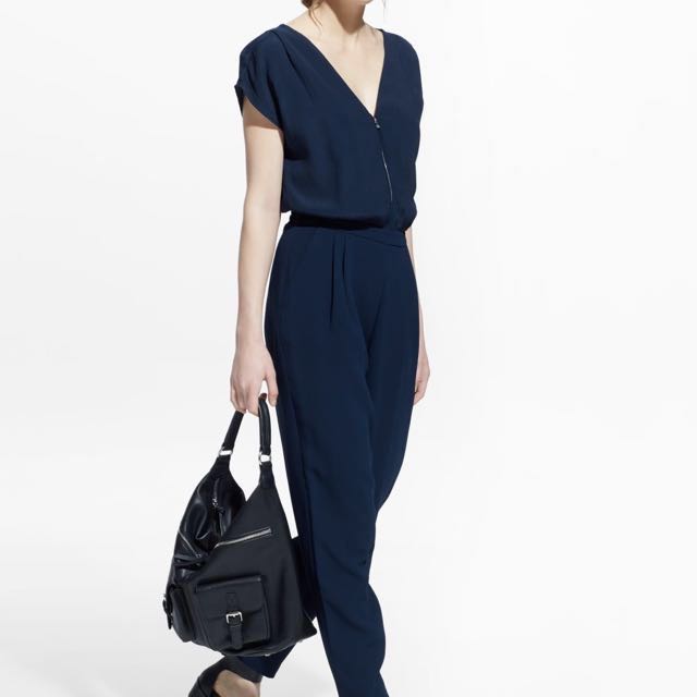 mango jumpsuit blue