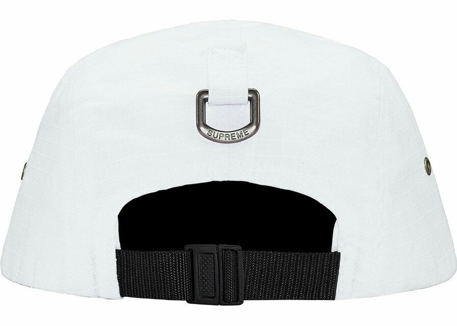 SUPREME METAL D RING CAMP CAP WHITE 17AW Men s Fashion Watches Accessories Caps Hats on Carousell