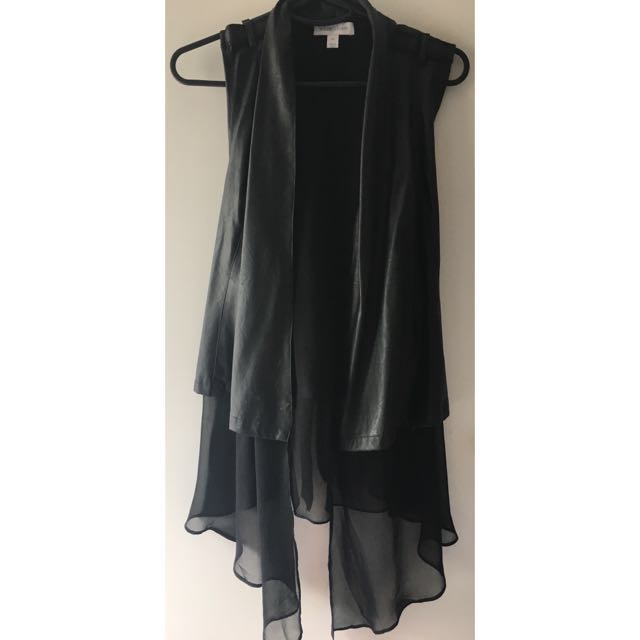 White Closet Leather Vest Women S Fashion Clothes On Carousell