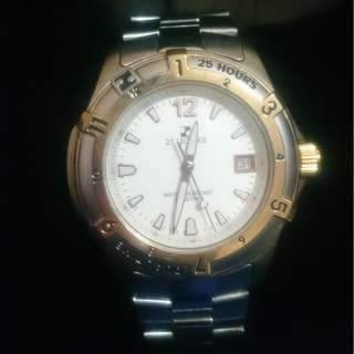 25 Hours rose gold dress watch with metal bracelet