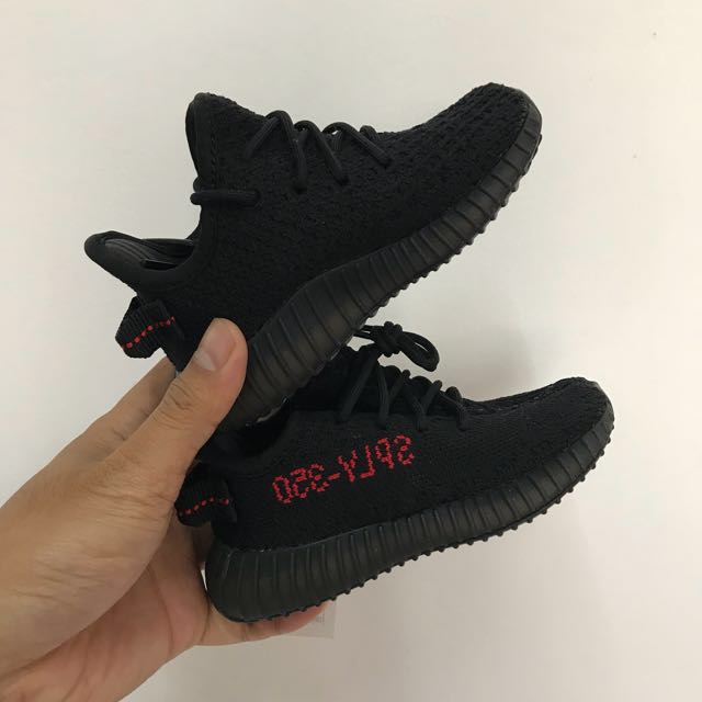 yeezy black red infant