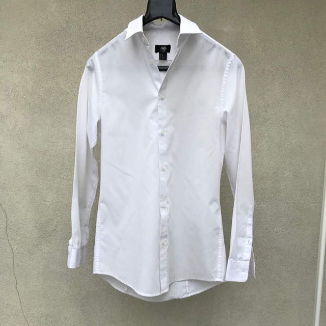H&M Shirt Kemeja Putih Lelaki Mens, Men's Fashion, Tops & Sets, Formal