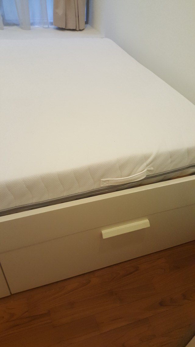 Ikea Queen Brinmes Storage Bed With Sultan Elsfjord Mattress