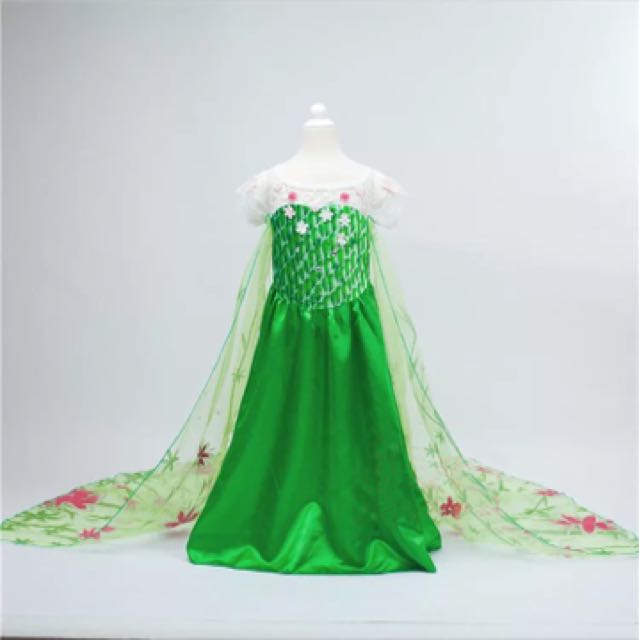 IN STOCK Queen Elsa Green dress Elsa dress costume frozen costume dress  Disney princess dress costume Halloween costume party girls costume magic  Fairytale costume children's day costume birthday party event photoshoot,  Babies