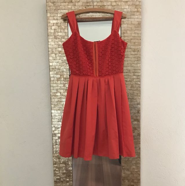 Kookai corset type red-orange dress (Category: Dresses) located in Quezon City. Submitted by msmetric (Listing ID 146743195, Image 1). Description: Kookai corset type with adjustable straps three levels. Falls above the knee on a 5’6” frame. Fits small to medium..