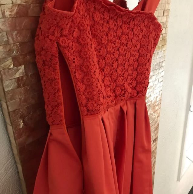 Kookai corset type red-orange dress (Category: Dresses) located in Quezon City. Submitted by msmetric (Listing ID 146743195, Image 3). Description: Kookai corset type with adjustable straps three levels. Falls above the knee on a 5’6” frame. Fits small to medium..