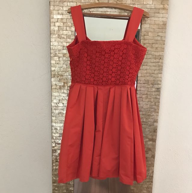 Kookai corset type red-orange dress (Category: Dresses) located in Quezon City. Submitted by msmetric (Listing ID 146743195, Image 2). Description: Kookai corset type with adjustable straps three levels. Falls above the knee on a 5’6” frame. Fits small to medium..