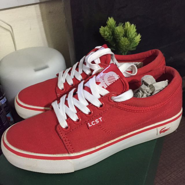 Lacoste Red Sneakers Women s Fashion Footwear Sneakers on Carousell