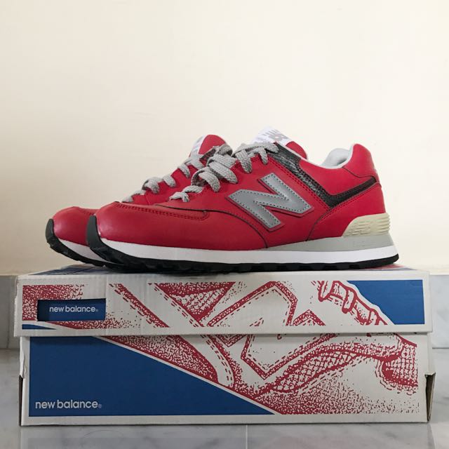 Red leather clearance new balance
