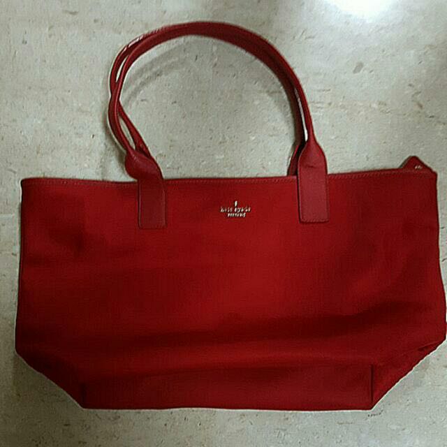 kate spade red tote bag
