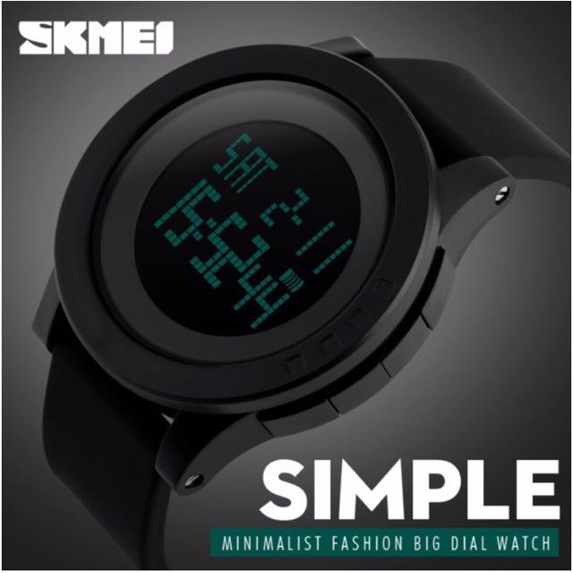 Skmei Silicone Strap Unisex Watch DG1142 Black