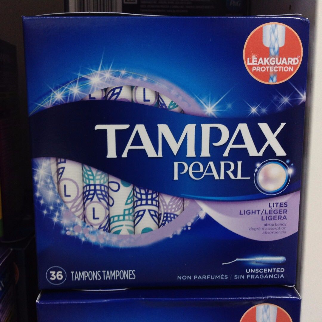 Tampax Pearl Plastic Tampons Light Absorbency Unscented 36 Ct