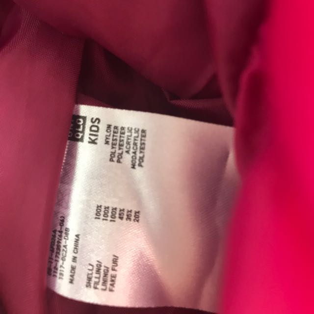Winter Jacket (Category: Babies & Kids Fashion) located in Singapore. Submitted by starlighter (Listing ID 146743386, Image 2). Description: Wear once. Mint condition, almost brand new. Size 130 Suitable for 8-10years old .