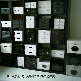 Black & White recycled paper boxes (D.I.Y.)