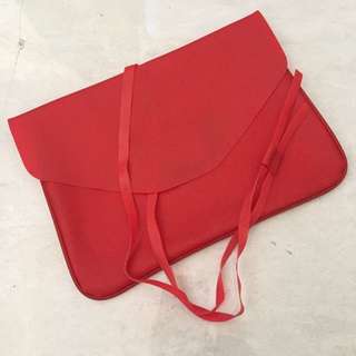 Red rubber pouch / clutch