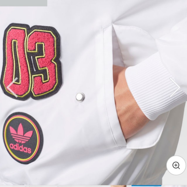 adidas logo padded bomber jacket