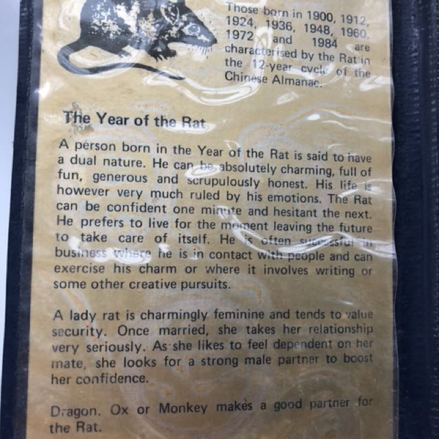 1984 year of the rat, Hobbies & Toys, Memorabilia & Collectibles