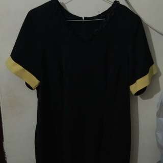 Dress Black Yellow BIG SIZE (fit to XXXL)