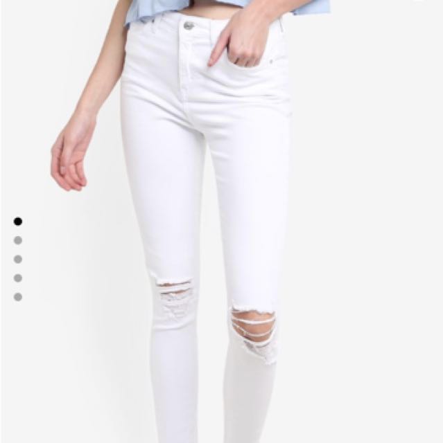 topshop jamie white jeans
