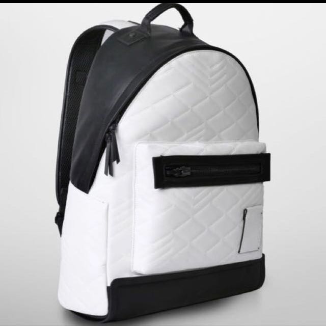 calvin klein leather backpack mens