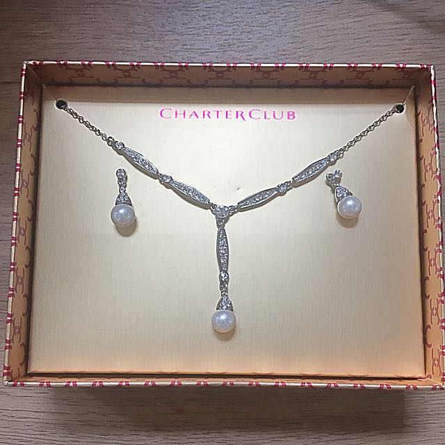 Charter Club necklace and earring set Women s Fashion Jewelry Organisers Necklaces on Carousell