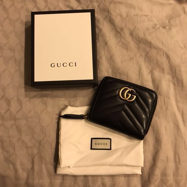 Gucci GG marmont mini wallet/coin purse, Luxury, Bags & Wallets on Carousell