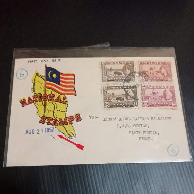 Malaysia National Stamp First Day Cover Issue 1957years Vintage Collectibles Stamps Prints On Carousell