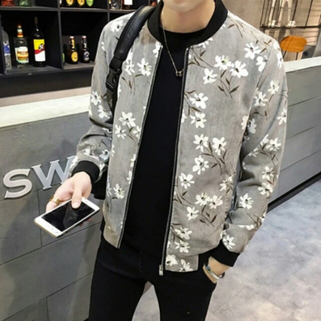 Men Floral Bomber Jackets Stand Collar Plus Size 5X Men s Fashion