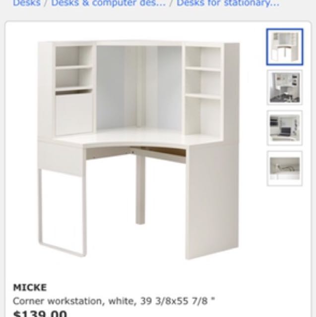 Moving Sale Used Ikea Micke Corner Workstation White Home