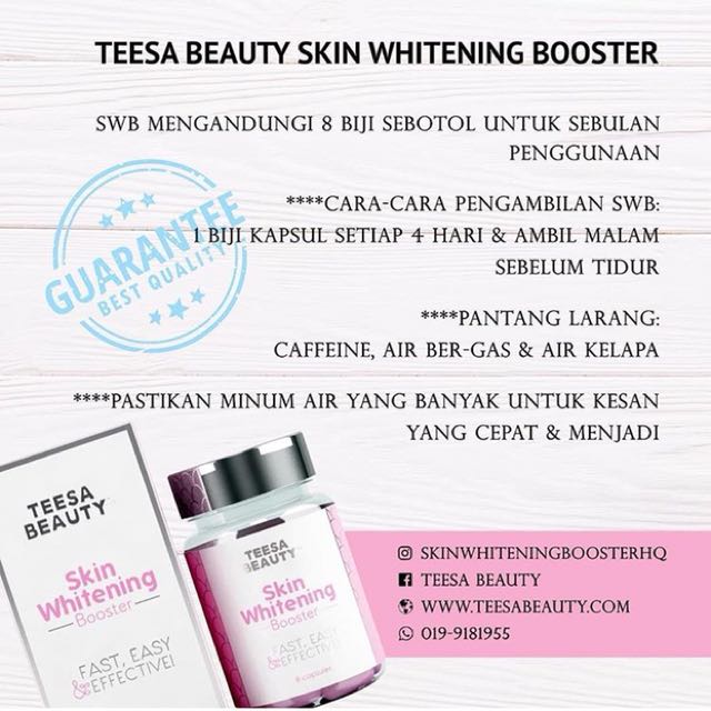 Skin Whitening Booster Health Beauty Skin Bath Body On Carousell