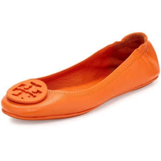 tory burch orange ballet flats